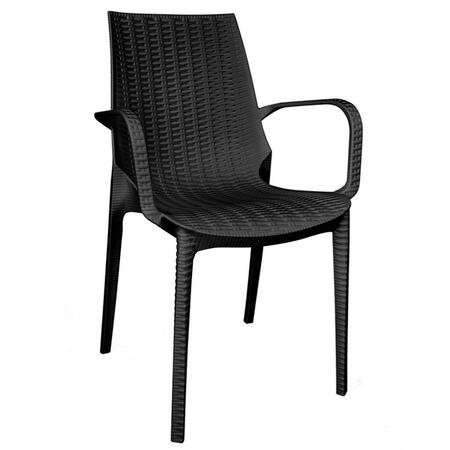 KD AMERICANA 35 x 21 x 22 in. Kent Outdoor Dining Arm Chair, Black KD3585520